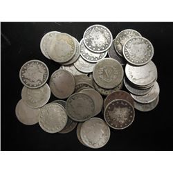 40 ASSORTED LIBERTY "V" NICKELS
