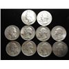 Image 1 : 10 ASSORTED 1960'S WASHINGTON SILVER QUARTERS