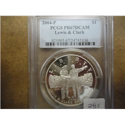 2004-P LEWIS & CLARK SILVER DOLLAR PCGS PR67 DCAM