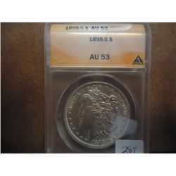 1898-S MORGAN SILVER DOLLAR ANACS AU53