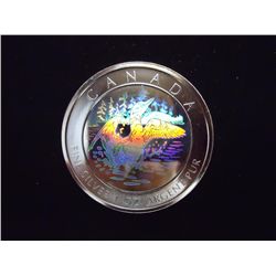 2002 CANADA SILVER $5 (PF LIKE) HOLOGRAM LOON $