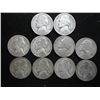 Image 1 : 10 ASSORTED 35% SILVER JEFFERSON WAR NICKELS