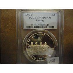 1996 OLYMPIC ROWING SILVER DOLLAR PCGS PR67 DCAM