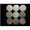 Image 2 : 9 ASSORTED 1870'S SEATED LIBERTY DIMES