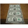 Image 1 : UNCUT SHEET OF 4-1976 $2 FRN'S STAR NOTES CRISP