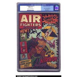 Air Fighters Comics #2 (Hillman 1942) CGC FN/VF 7.0 Light tan to off-white pages. Produced by Qua...