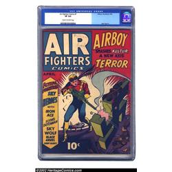 Air Fighters Comics #7 (Hillman 1943) CGC VF 8.0 Cream to off-white pages. Airboy never hesitated...