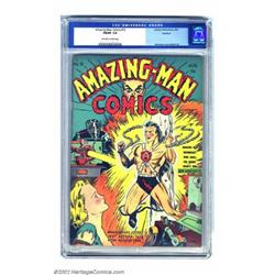 Amazing-Man #15 Rockford pedigree (Centaur, 1940) CGC FN/VF 7.0 Off-white to white pages. Amazing...