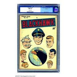 Blackhawk #10 Rockford pedigree (DC, 1946) CGC NM- 9.2 Off-white pages . Al Bryant provides the s...