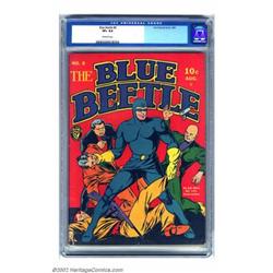 Blue Beetle #8 (Feature, 1941) CGC VF+ 8.5 Off-white pages. Nicholas did much of the early art on...