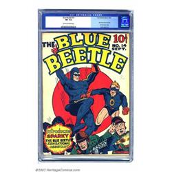 Blue Beetle #14 (Fox Features Syndicate, 1942) CGC VF- 7.5 Cream to off-white pages. A great earl...