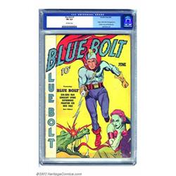 Blue Bolt #1 (Novelty Press, 1940) CGC FN 6.0 Off-white pages. This important comic features the...
