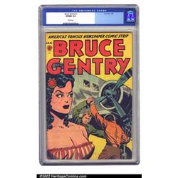 Bruce Gentry #1 (Superior, 1948) CGC VF/NM 9.0 White pages. Fronted by a very Jack-Kamenish "good...