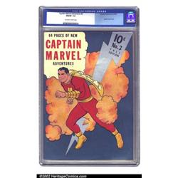 Captain Marvel Adventures #3 (Fawcett, 1941) CGC FN/VF 7.0 Off-white to white pages. A very early...