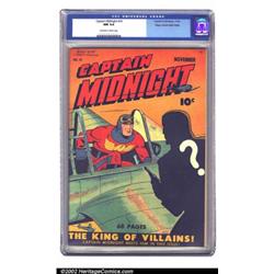 Captain Midnight #14 Mile High pedigree (Fawcett, 1943) CGC NM 9.4 Off-white to white pages. Capt...