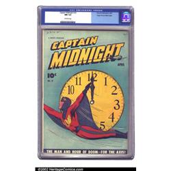 Captain Midnight #19 Mile High pedigree (Fawcett, 1944) CGC NM 9.4 Off-white pages. An interestin...