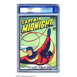 Captain Midnight #44 Mile High pedigree (Fawcett, 1946) CGC NM 9.4 Off-white pages. This title ha...