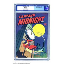 Captain Midnight #45 Mile High pedigree (Fawcett, 1946) CGC NM- 9.2 Off-white to white pages. We'...