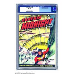 Captain Midnight #48 Mile High pedigree (Fawcett, 1947) CGC VF+ 8.5 Off-white to white pages. It'...