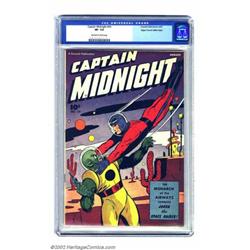 Captain Midnight #54 Mile High pedigree (Fawcett, 1947) CGC VF- 7.5 Off-white to white pages. Sci...