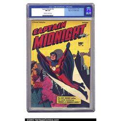 Captain Midnight #56 Mile High pedigree (Fawcett, 1947) CGC NM 9.4 Off-white to white pages. A st...