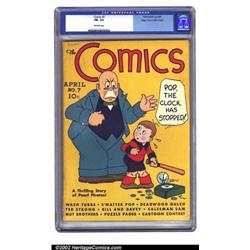 The Comics #7 Mile High pedigree (Dell, 1938) CGC FN- 5.5 Off-white pages. Comic strip reprints o...