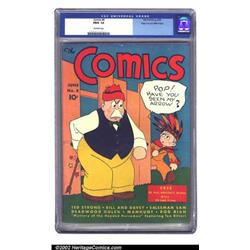 The Comics #8 Mile High pedigree (Dell, 1938) CGC FR/GD 1.5 Off-white pages. This fun strip repri...