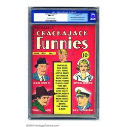 Crackajack Funnies #1 Denver pedigree (Dell, 1938) CGC NM- 9.2 Off-white to white pages. Debuting...