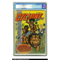 Cyclone Comics #3 Larson pedigree (Bilbara, 1940) CGC VF/NM 9.0 Off-white pages. This lion-huntin...