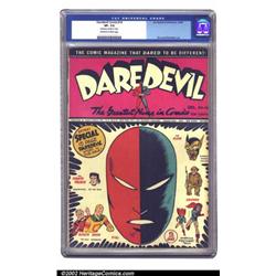 Daredevil Comics #14 (Lev Gleason, 1942) CGC VF- 7.5 Off-white to white pages. This amazingly eff...