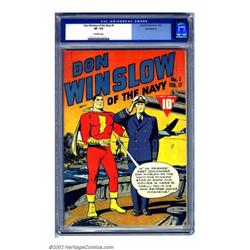Don Winslow #1 Pennsylvania pedigree (Fawcett, 1943) CGC VF- 7.5 Off-white pages. Unlike many of...