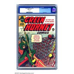 Green Hornet Comics #12 (Harvey, 1943) CGC FN/VF 7.0 White pages. A really nice action cover has...