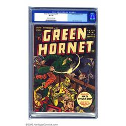 Green Hornet Comics #15 (Harvey, 1943) CGC VF- 7.5 Cream to off-white pages. Harvey pulled out th...