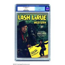 Lash Larue Western #1 (Fawcett, 1949) CGC VF 8.0 Off-white to white pages. Fawcett scored a coup...