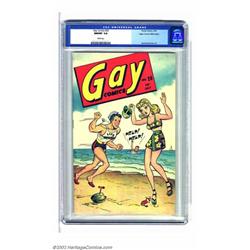 Gay Comics #20 Mile High pedigree (Timely, 1945) CGC NM/MT 9.8 White pages.  While the cover says...