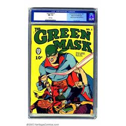Green Mask #1 Mile High pedigree (Fox Features Syndicate, 1940) CGC NM- 9.2 White pages. Along wi...