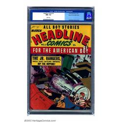 Headline Comics #2 Mile High pedigree (Prize, 1943) CGC NM+ 9.6 White pages. Jack Binder manages...