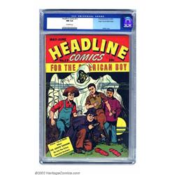 Headline Comics #13 Mile High pedigree (Prize, 1945) CGC NM 9.4 Off-white pages H.C. Kiefer's cov...