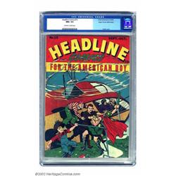 Headline Comics #15 Mile High pedigree (Prize, 1945) CGC NM+ 9.6 Off-white to white pages. Absolu...