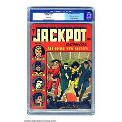 Jackpot Comics #1 (MLJ, 1941) CGC VG/FN 5.0 Off-white pages. This scarce Golden Age WWII era book...