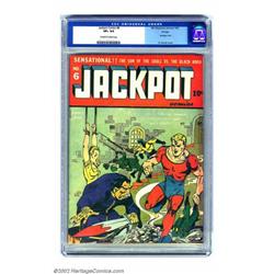 Jackpot Comics #6 Chicago pedigree (MLJ, 1942) CGC VF+ 8.5 Off-white to white pages. Will Steel S...