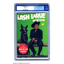 Lash Larue Western #4 Mile High pedigree (Fawcett, 1950) CGC NM-9.2 White pages. From his alliter...