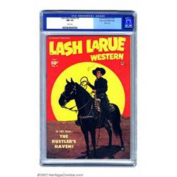 Lash Larue Western #5 Mile High pedigree (Fawcett, 1950) CGC NM 9.4 White pages. This supreme Mil...