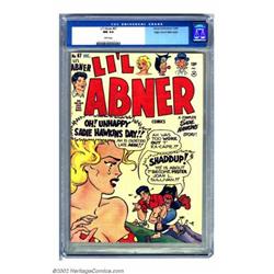 Li'l Abner #67 Mile High pedigree (Harvey, 1948) CGC NM 9.4 White pages. The front and back cover...