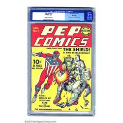 Pep #1 Windy City pedigree (MLJ, 1940) CGC VF/NM 9.0 Off-white to white pages. Heroes are often h...