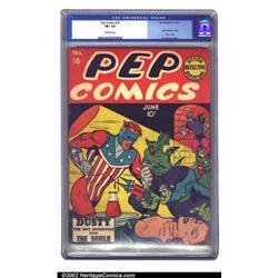 Pep #16 (MLJ, 1941) CGC FN- 5.5 Off-white pages. Hypo cover by Irv Novick. Cover is crisp and bri...