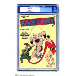 Plastic Man #3 (Quality, 1946) CGC VF/NM 9.0 Off-white pages. This early Plastic Man has a typica...