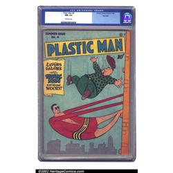 Plastic Man #4 Big Apple pedigree (Quality, 1946) CGC NM- 9.2 Off-white pages. This Big Apple cop...