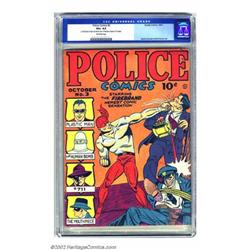 Police Comics #3 (Quality, 1941) CGC VG+ 4.5 Off-white pages. Gill Fox's cover spotlighting the F...