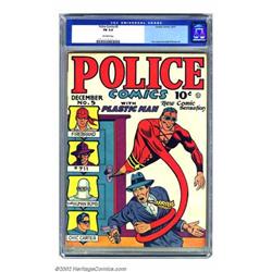 Police Comics #5 (Quality, 1941) CGC FN 6.0 Off-white pages. Plastic Man begins his reign o'er th...